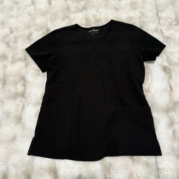 Mandala Women's Black Scrub Set, XS top, ST pants - Picture 2 of 7